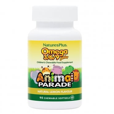 Nature's Plus Animal Parade Omega 3-6-9 Junior - 90 Lemon Chewable Softgels