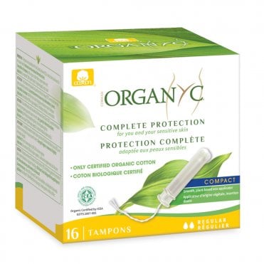 Organyc Compact Applicator Tampons (Regular)  - 16 Pack