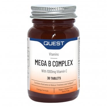 Quest Mega B Complex with 1000mg Vitamin C - 30 Tablets