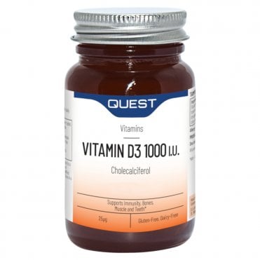 Quest Vitamin D3 1000 IU Cholecalciferol  - 90 Tablets