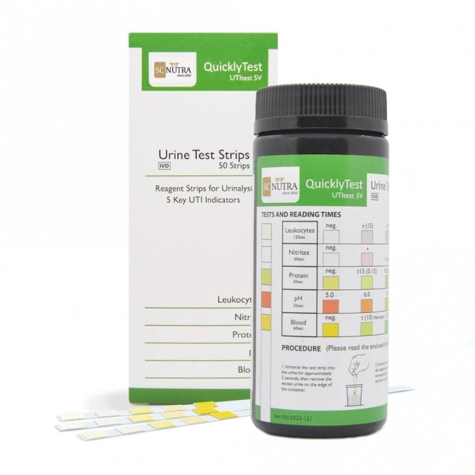SC Nutra QuicklyTest UTI Test 5V Urine Test - 50 Strips