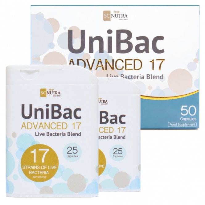 SC Nutra UniBac Advanced 17 Live Bacteria Blend - 50 Capsules