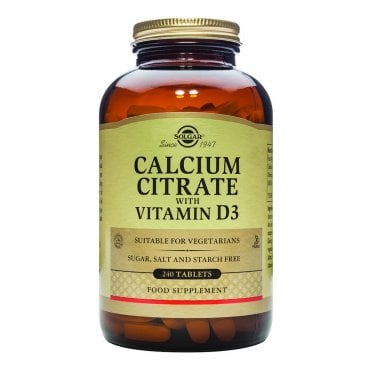 Solgar Calcium Citrate with Vitamin D3 - 240 Tablets