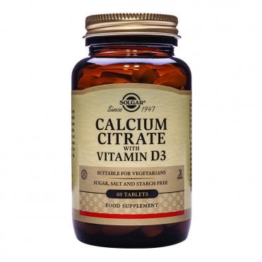 Solgar Calcium Citrate with Vitamin D3 - 60 Tablets