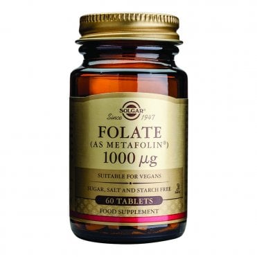 Solgar Folate 1000mcg as Metafolin - 60 Vegan Tablets