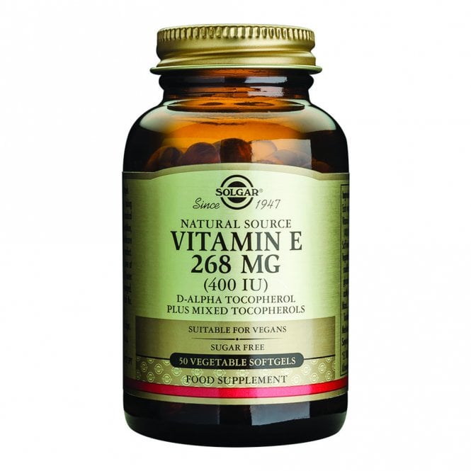 Solgar Natural Source Vitamin E 268mg - 50 x 400 IU Vegetable Softgels