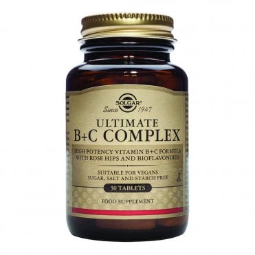 Solgar Ultimate B + C Complex - High Potency - 30 Tablets