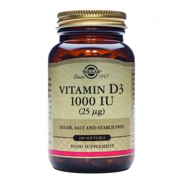 Solgar Vitamin D3 1000 IU - 100 Softgels