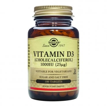 Solgar Vitamin D3 1000 IU - 180 Tablets