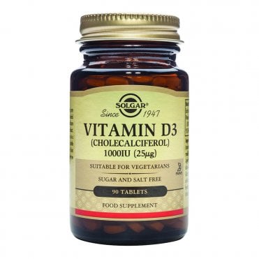 Solgar Vitamin D3 1000 IU - 90 Tablets