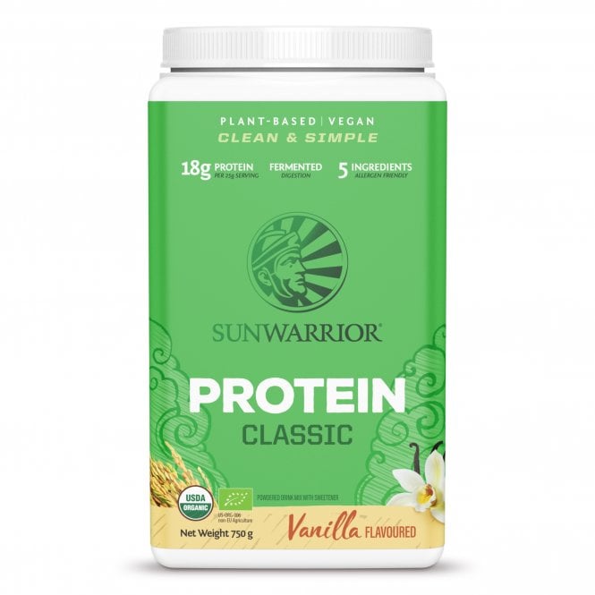 Sunwarrior Classic Organic Vanilla-Flavoured Protein - 750g Powder