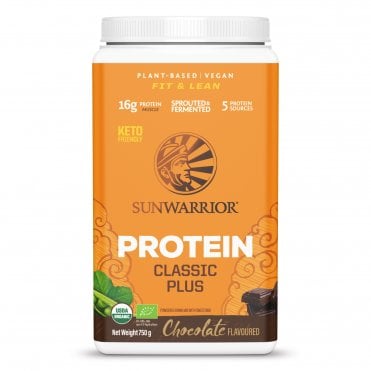 Sunwarrior Classic Plus Organic Chocolate-Flavoured Protein - 750g Powder