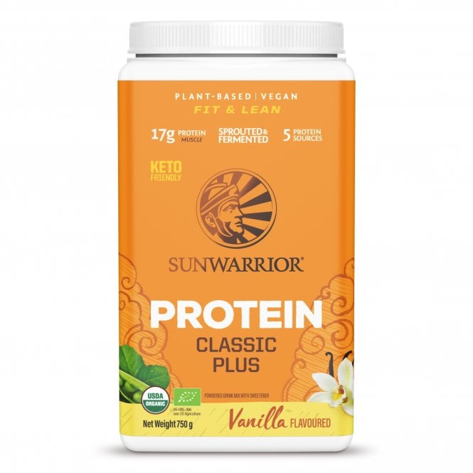 Sunwarrior Classic Plus Organic Vanilla-Flavoured Protein - 750g Powder