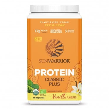 Sunwarrior Classic Plus Organic Vanilla-Flavoured Protein - 750g Powder