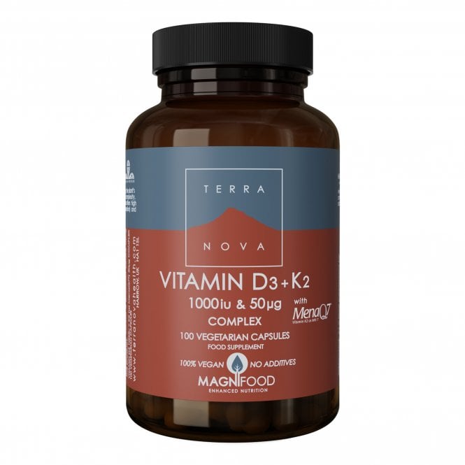 TERRANOVA Vitamin D3 + K2 Complex 1000 IU & 50mcg - 100 Vegicaps