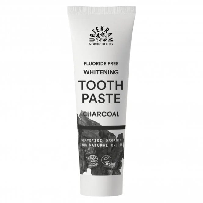 Urtekram Organic Fluoride-Free Whitening Charcoal Toothpaste - 75ml