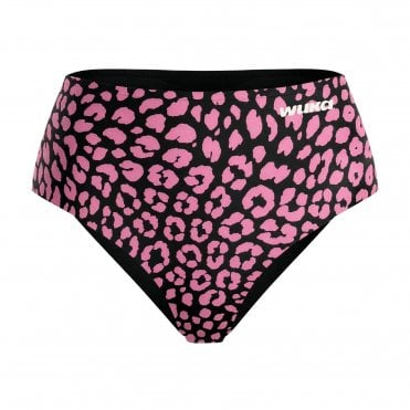 WUKA Seamless Stretch Pink Leopard Midi Brief Heavy Flow Period Pants - Size 1 (XS-L)