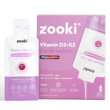 Zooki Mixed Berry Vitamin D3 + K2 3000 IU - 30 Sachets